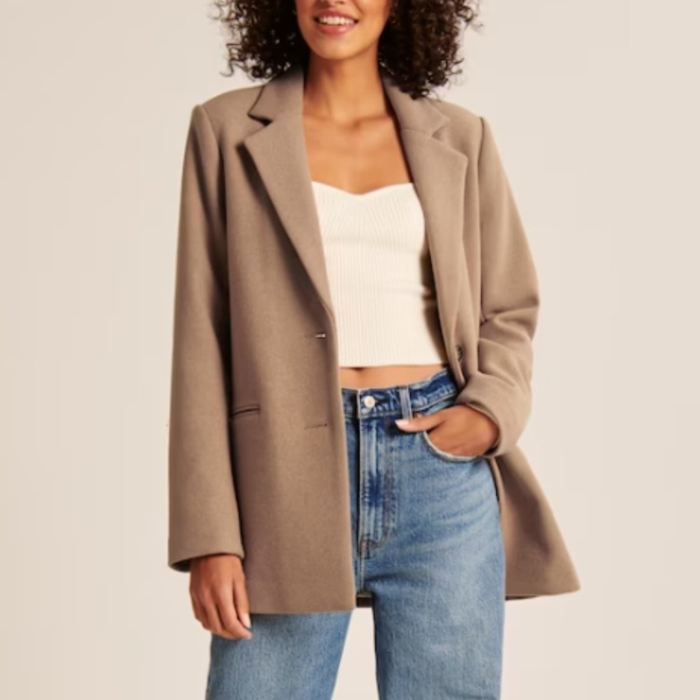 A&F Heavyweight Wool-Blend Blazer Coat